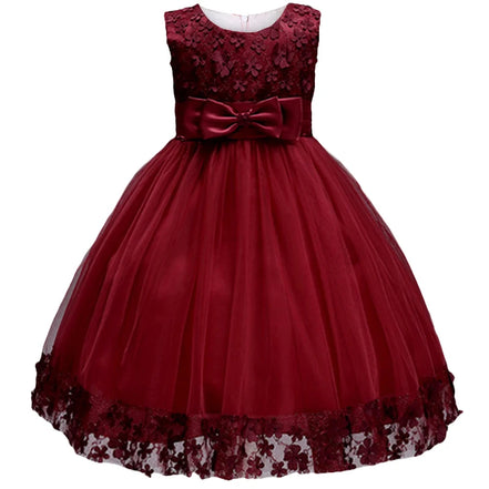 Lace Girls Wedding Party Dresses For Girl's Birthday Baby Kids Costume Evening Ball Dress Teenager Vestidos Clothes