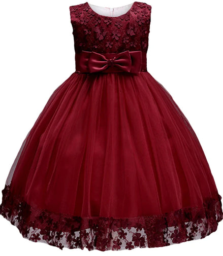 Lace Girls Wedding Party Dresses For Girl's Birthday Baby Kids Costume Evening Ball Dress Teenager Vestidos Clothes