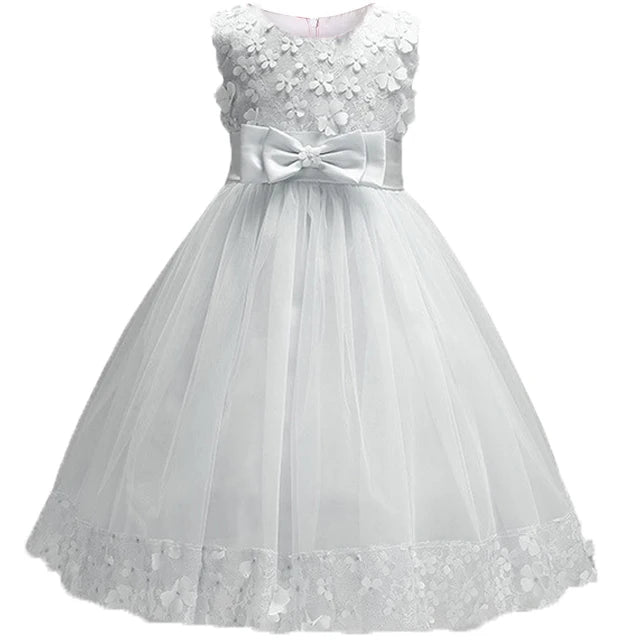 Lace Girls Wedding Party Dresses For Girl's Birthday Baby Kids Costume Evening Ball Dress Teenager Vestidos Clothes