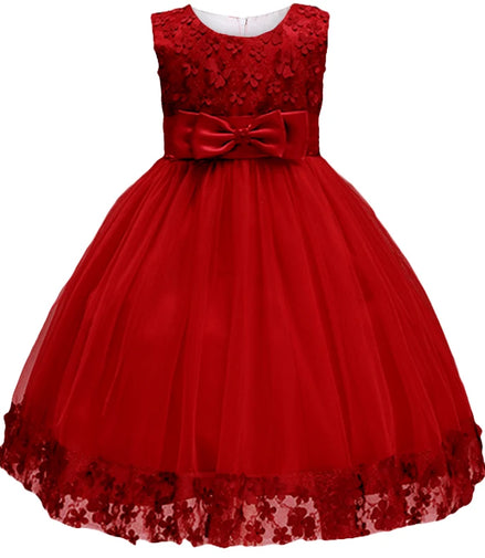 Lace Girls Wedding Party Dresses For Girl's Birthday Baby Kids Costume Evening Ball Dress Teenager Vestidos Clothes