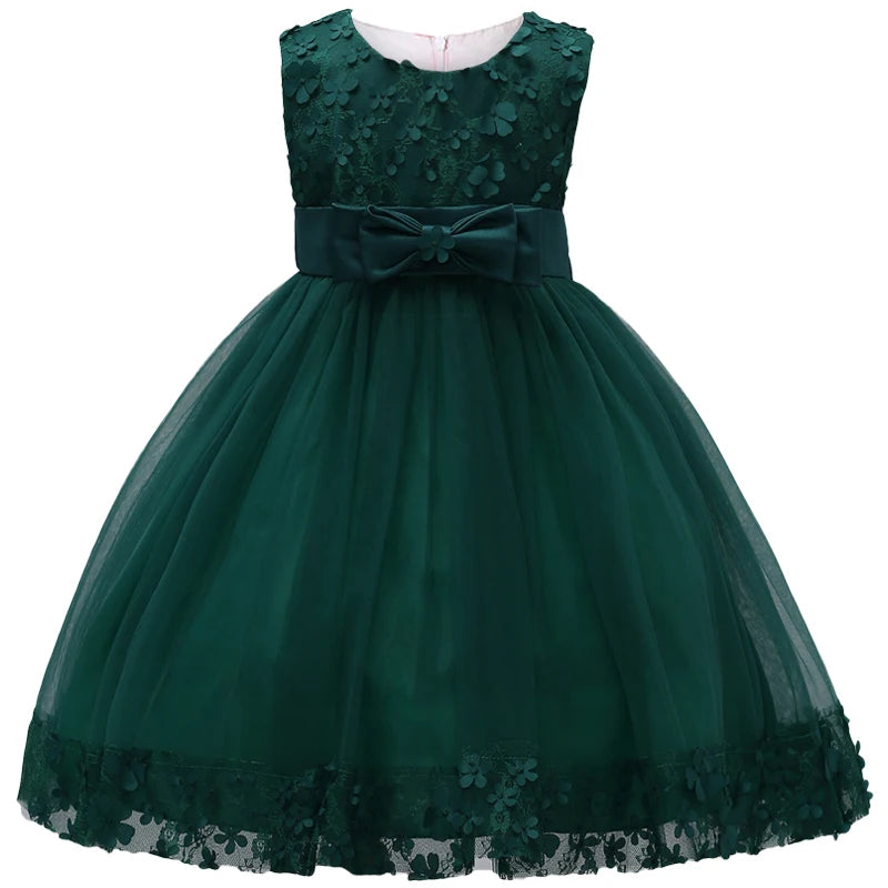 Lace Girls Wedding Party Dresses For Girl's Birthday Baby Kids Costume Evening Ball Dress Teenager Vestidos Clothes