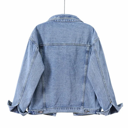 Jeans Jacket Women 2022 NEW Spring Coat Vintage Loose Denim Jacket Outerwear Autumn Chic Ladies Jackets S-5XL