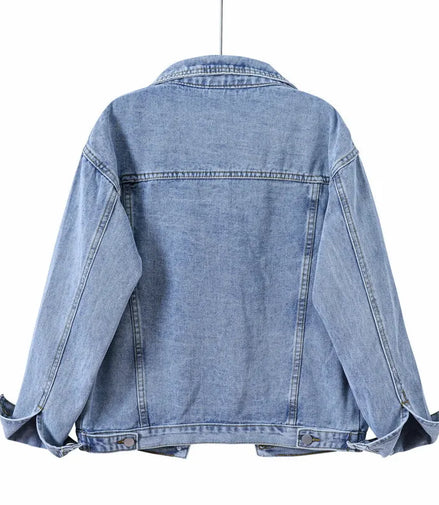 Jeans Jacket Women 2022 NEW Spring Coat Vintage Loose Denim Jacket Outerwear Autumn Chic Ladies Jackets S-5XL