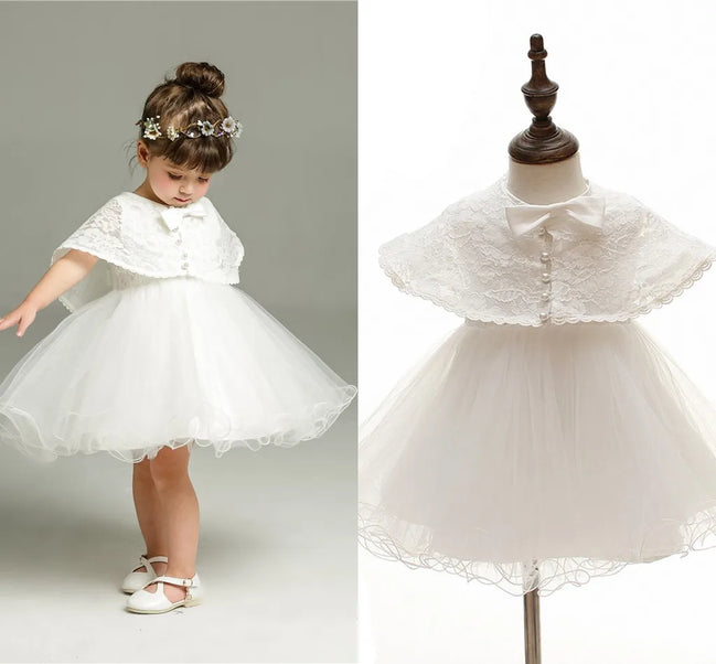 New Baby Christening Gowns Infant Baby Girl Baptism Wear Baby Girl Clothes Summer Dresses Baby Girl Wedding Dress Baby