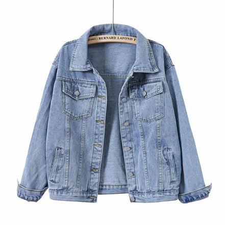 Jeans Jacket Women 2022 NEW Spring Coat Vintage Loose Denim Jacket Outerwear Autumn Chic Ladies Jackets S-5XL