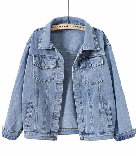 Jeans Jacket Women 2022 NEW Spring Coat Vintage Loose Denim Jacket Outerwear Autumn Chic Ladies Jackets S-5XL