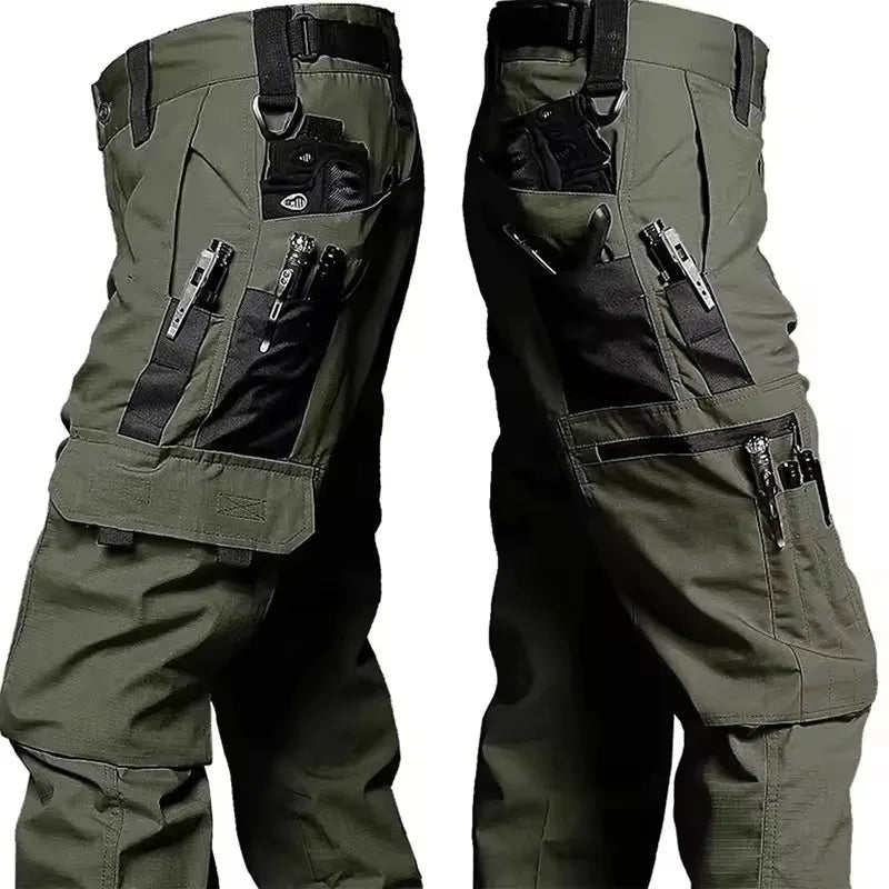 Men's Tactical Pants Outdoor Work Casual Cargo Trousers Waterproof Multi-pocket Wear-Resistant Outdoor Training Trousers