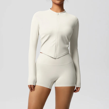 2 Pieces Yoga Set Fitness Jacket Workout Set Sportswear Women Gym Clothes Long Sleeve Crop Top High Waist Leggings Sports Suit
