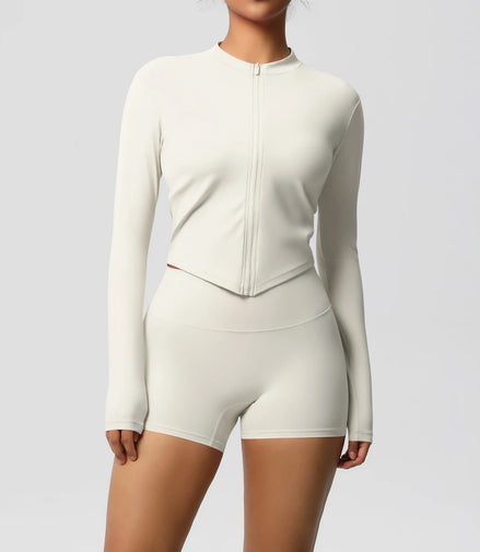 2 Pieces Yoga Set Fitness Jacket Workout Set Sportswear Women Gym Clothes Long Sleeve Crop Top High Waist Leggings Sports Suit