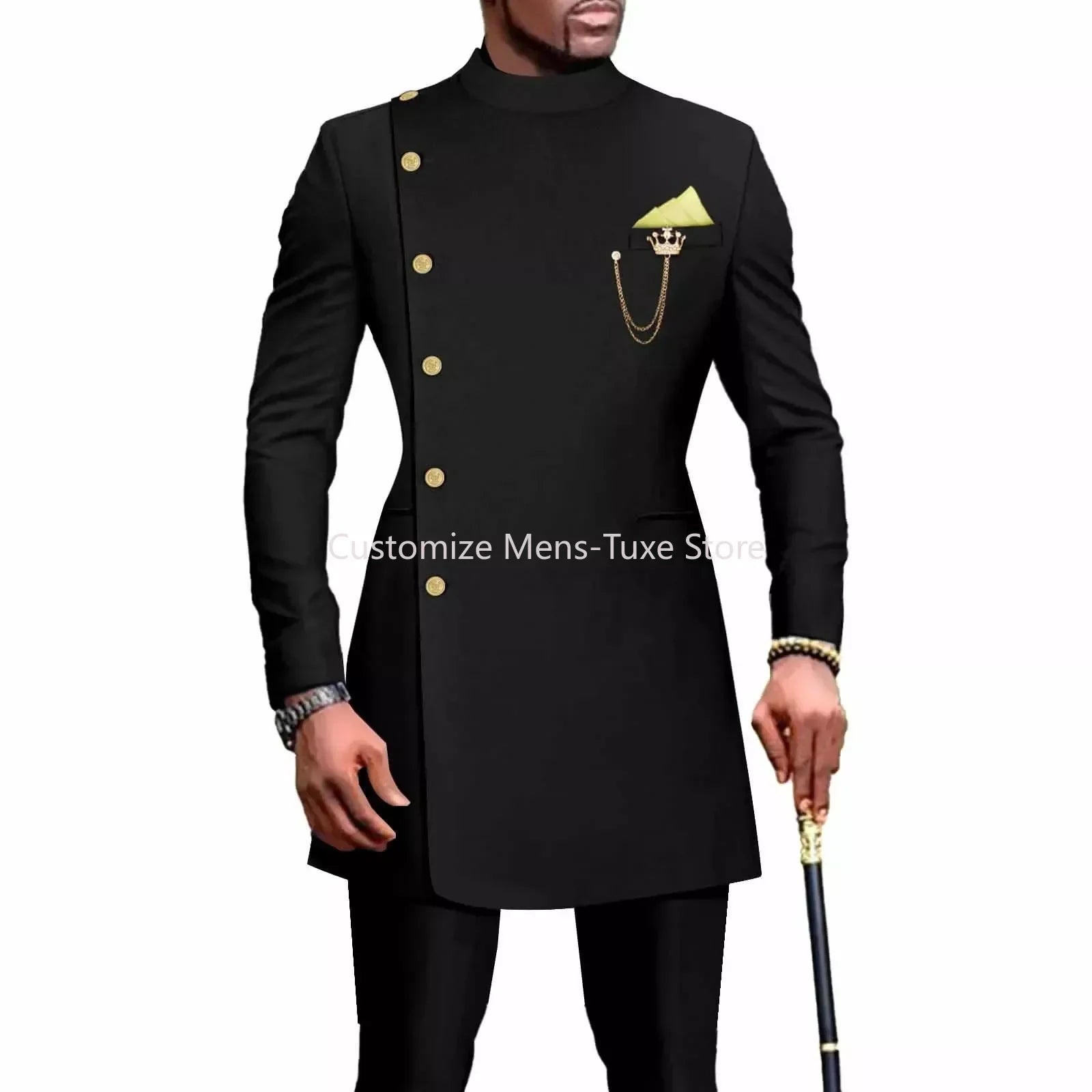 Mens Suits Blazers African Clothes for Men Suit 2 Piece Jacket Pants Traditional Wedding Slim Fit Solid Color Festival Party
