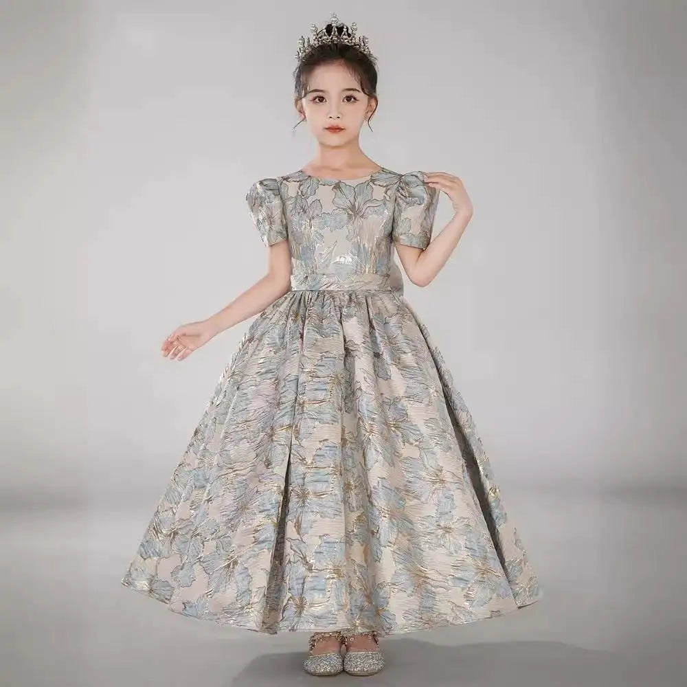 Kids Pageant Evening Gowns Flower Girl Embroidery Dress Weddings Birthday Party Robe For Girls First Communion Dresses