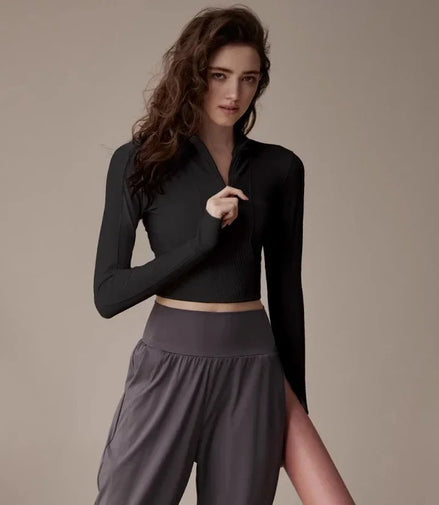 Yoga clothing women 2025 new fitness clothing sports tops tights running jacket net red morning running long sleeve