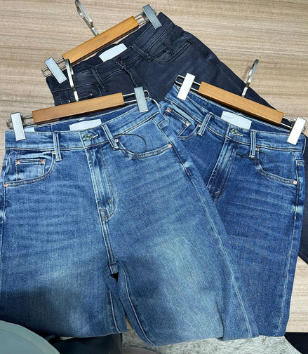 Women high waist loose jeans fashion Versatile lady Straight denim pants