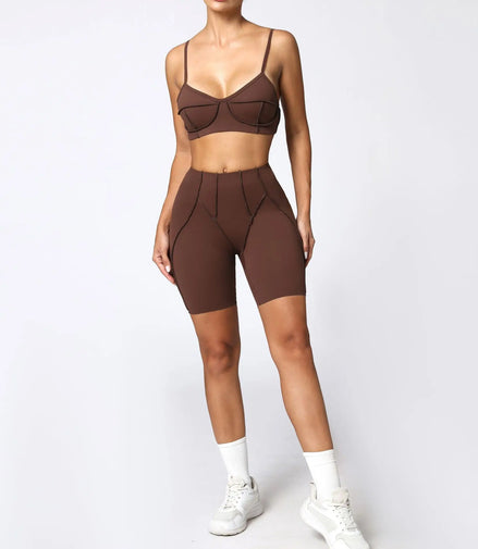 Yoga Sports Fitness Sets High Waist Hip-lifting Trousers Open Back Bra Suit Casual Running Workout Gym Leggings Sexy Sets Women