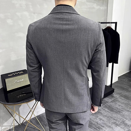 Jackets + Pants / Groom's Wedding Dress Best Fashion Mans Double -breasted Suit Blazer Trousers Male Formal Business Office Suit