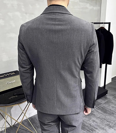 Jackets + Pants / Groom's Wedding Dress Best Fashion Mans Double -breasted Suit Blazer Trousers Male Formal Business Office Suit
