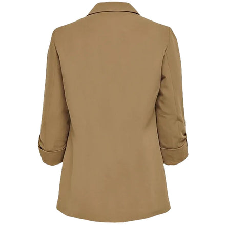 Women's Jacket Spring Summer New Arrivals Roll-up Cuffs Outerwears Lined Open Stitch Thin Jackets for Streetwear Womans Clothing