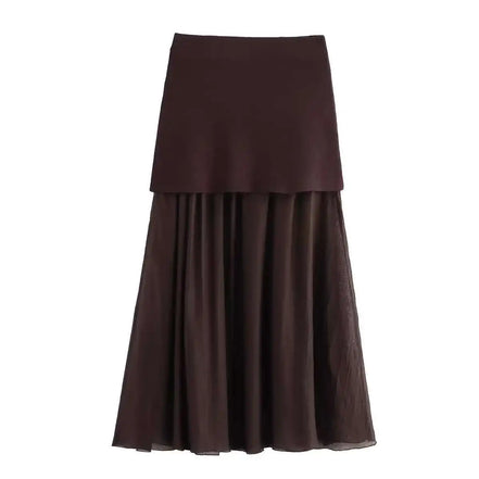 Fashion Knitted Sweater Pullover 2 Piece Set Women Summer Cardigan Knitwear Linen Skirt Suits European American Style Long Dress