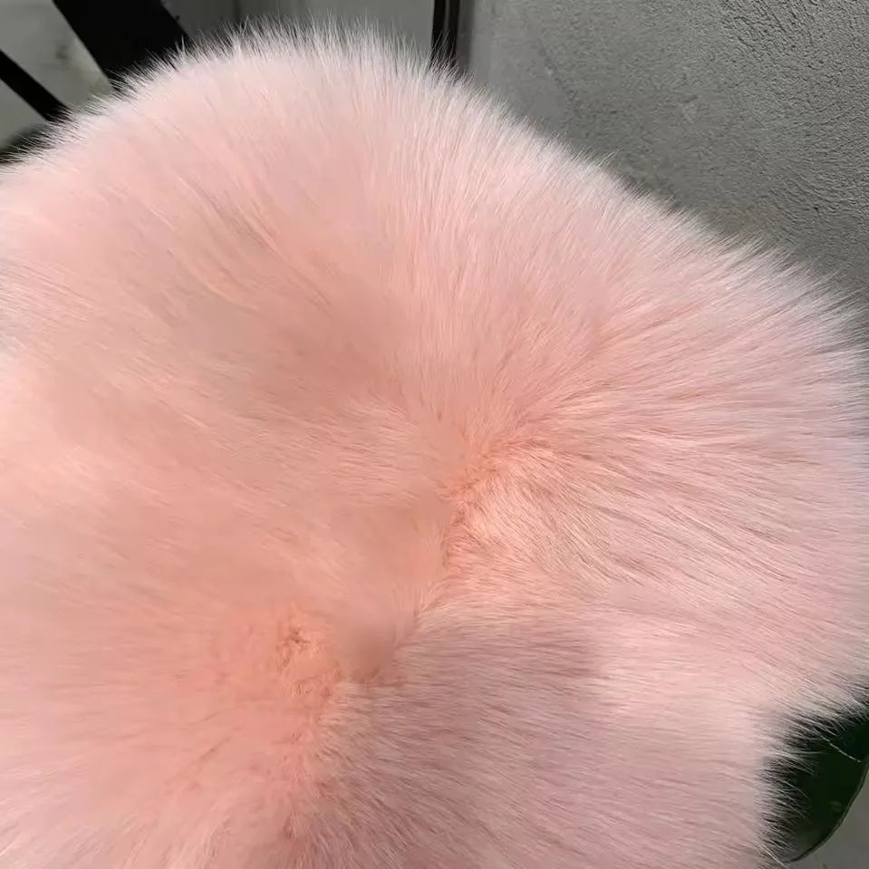 Women Faux Fox Fur Coat Solid Short Jacket V Neck Solid Long Sleeve Thick Warm Fur Office Lady Elegant Casual 2025 Autumn Winter