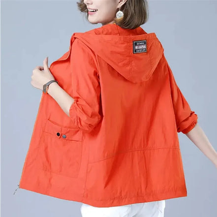 Women's Jacket 2025 New Summer Thin Coat Casual Windbreaker Female Sun Protection Jacket Basic Zipper Coat Tops