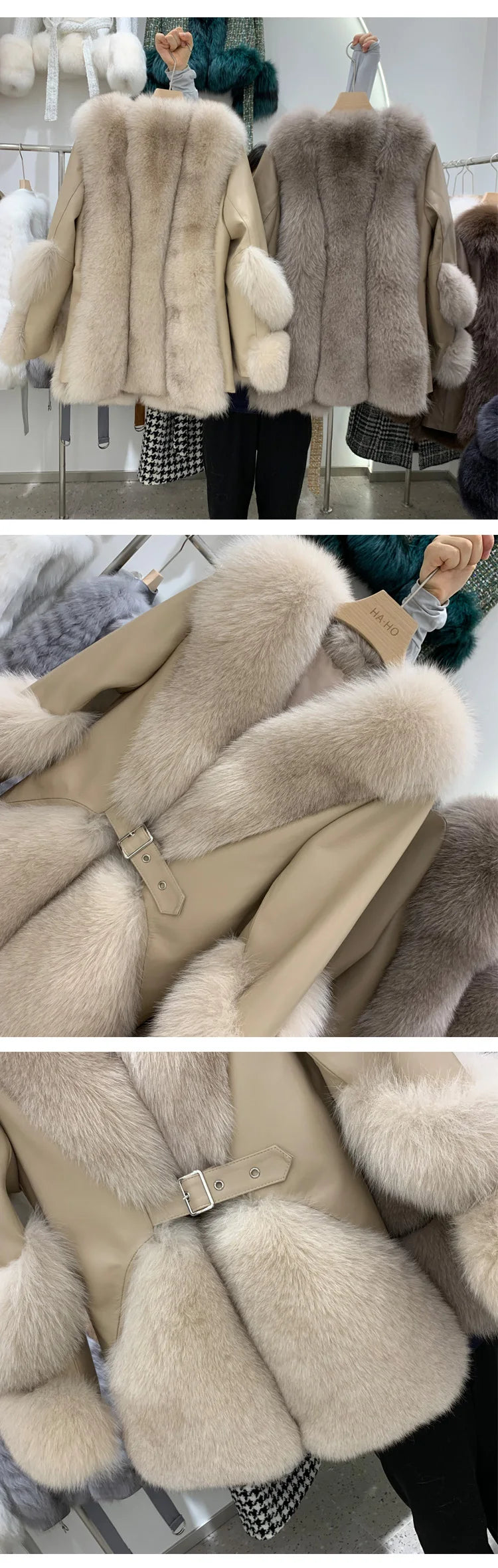 ZDFURS*Fox Fur Fur Coat Women's Mid-Length 2025  New Whole Leather Sheepskin Coat Fashionable Winter Slimming