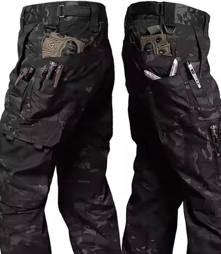 Men's Tactical Pants Outdoor Work Casual Cargo Trousers Waterproof Multi-pocket Wear-Resistant Outdoor Training Trousers