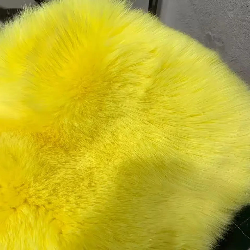 Women Faux Fox Fur Coat Solid Short Jacket V Neck Solid Long Sleeve Thick Warm Fur Office Lady Elegant Casual 2025 Autumn Winter