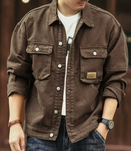 Denim Jackets Man Trendy Cowboy Coat for Men Vintage Autumn Fashion Y2k Casual Aesthetic Branded Japanese Retro Korea Menswear