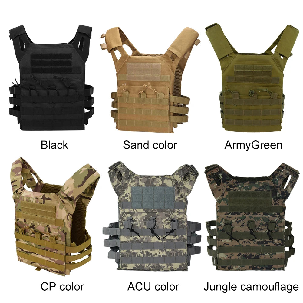 Tactical Vest Waterproof Combat Body Armor Lightweight Adjustable JPC Molle Plate Carrier Hunting Outdoor CS Game Jungle Gear
