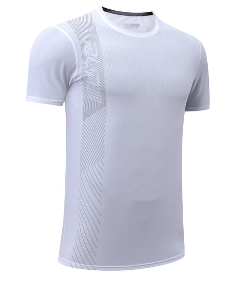 Gym Workout Tees Men Joggers Print Running Sportwear Bodybuilding Short Sleeves Mesh Quick Dry Breathable Training Shirts