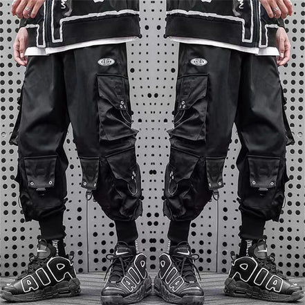 Men Joggers Cargo Pants Multi-pocket Elastic Waist Harem Pants Men Casual Hip Hop Streetwear Sweatpants Pencil Pants Techwear