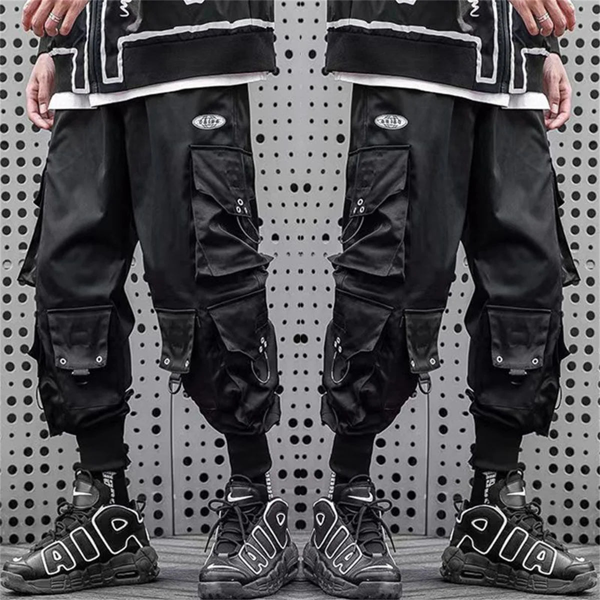 Men Joggers Cargo Pants Multi-pocket Elastic Waist Harem Pants Men Casual Hip Hop Streetwear Sweatpants Pencil Pants Techwear