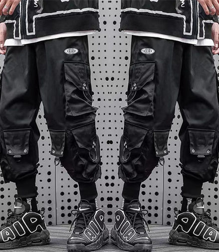 Men Joggers Cargo Pants Multi-pocket Elastic Waist Harem Pants Men Casual Hip Hop Streetwear Sweatpants Pencil Pants Techwear