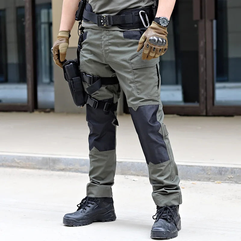 Tactical Work Pants Mens Outdoor Waterproof Cargo Trousers Multi-pocket Wear-resistant Summer Breathable Workout Casual Pants