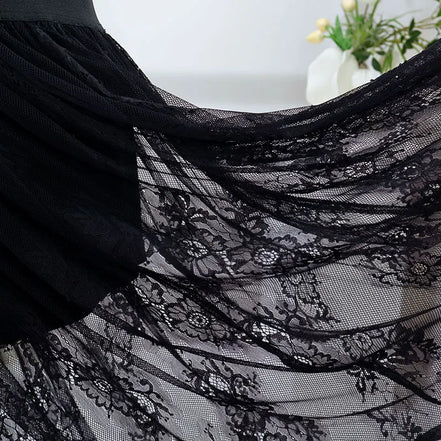 Elegant Party Evening Sexy Dress Lace Dresses for Women 2024 See Through Maxi Dress Bodycon Gothic Lolita Fashion Black Skirt