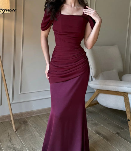 Elegant Evening Dresses Women Cap Sleeve Long Mermaid Party Dress Special Occasion Corset Back Vestidos Para Mujer Customized