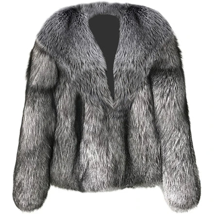 Women's fur coat short style fashion imitation fox hair whole fur coat autumn winter new casual lady jacket