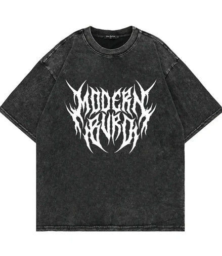 Oversized Washed Punk T-Shirt 2024 Gothic Graphic Unisex High Street Vintage Loose Casual T-shirts Harajuku Cotton T Shirts Man