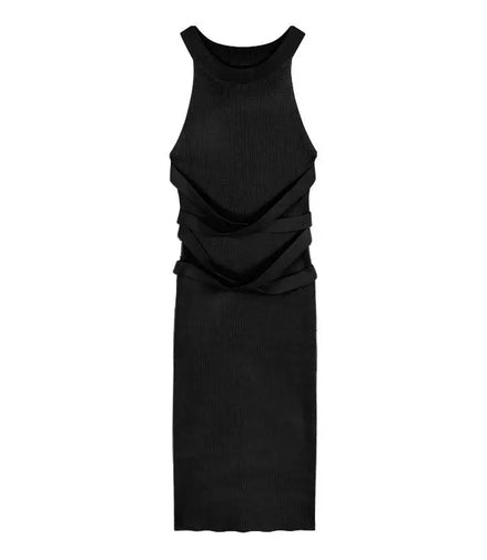 Dresses for Women  Elegant Sexy Sleeveless  Back Textured Mini Skinny Dress New Fashion Summer Casual PTKPCC