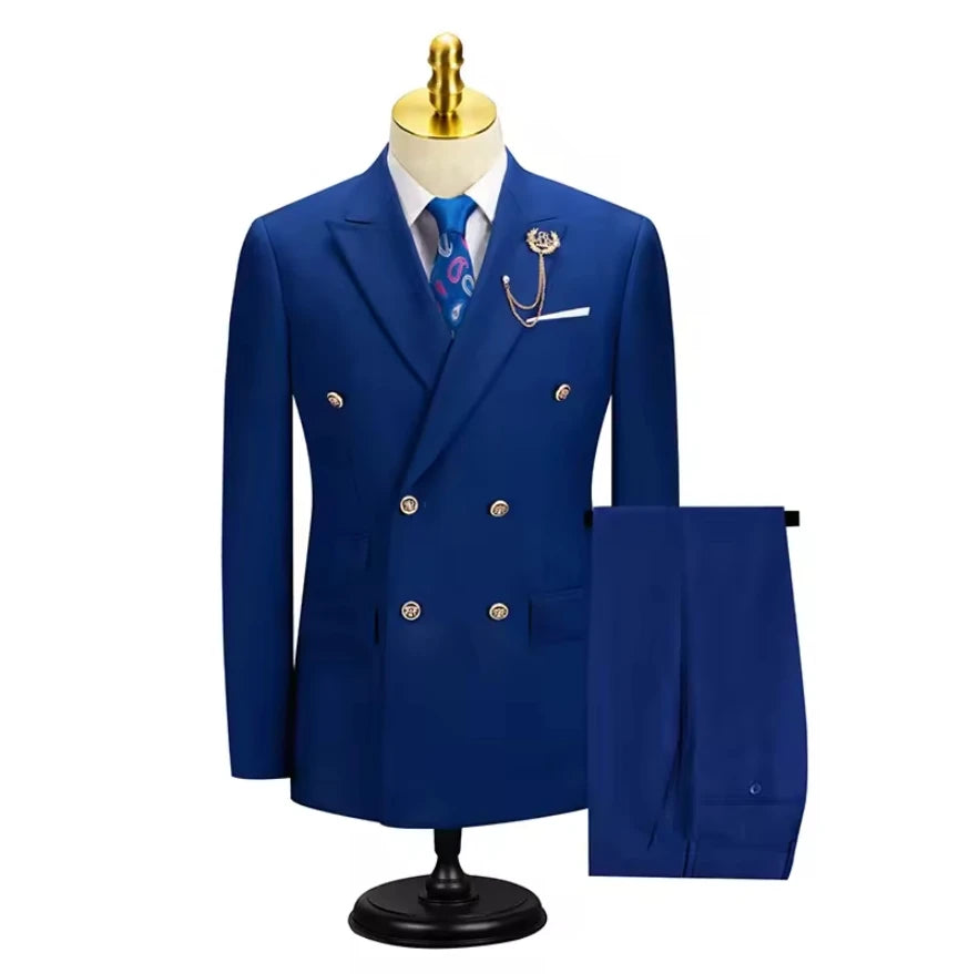 2025 Suits For Men New Style (Blazer+Pants) Double Breasted Wedding Banquet/Hosting/Party 2 Piece Blazer Pants Dress