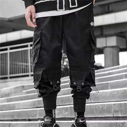 Men Joggers Cargo Pants Multi-pocket Elastic Waist Harem Pants Men Casual Hip Hop Streetwear Sweatpants Pencil Pants Techwear