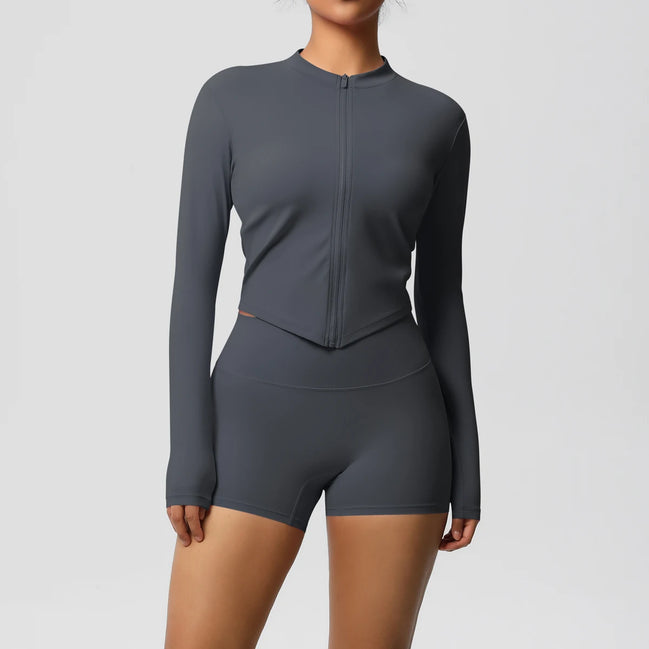 2 Pieces Yoga Set Fitness Jacket Workout Set Sportswear Women Gym Clothes Long Sleeve Crop Top High Waist Leggings Sports Suit