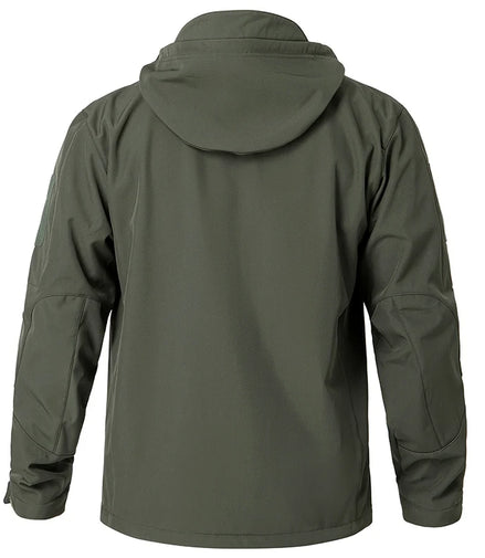 Men's Waterproof Softshell Tactical Jacket Winter Windproof Fleece Hoodie Jacket Outdoor Hiking Skiing Windbreaker Coat