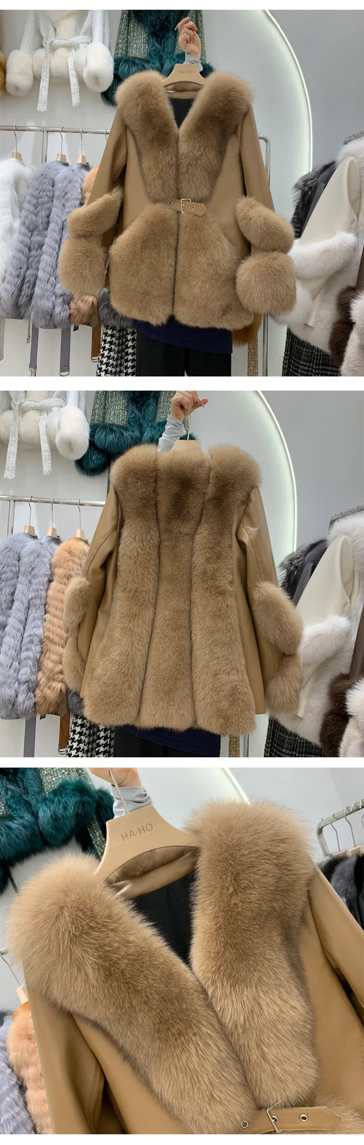 ZDFURS*Fox Fur Fur Coat Women's Mid-Length 2025  New Whole Leather Sheepskin Coat Fashionable Winter Slimming