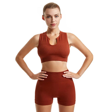 Gym Set Workout Clothes for Women Seamless Leggings Sports Bra Yoga Set Female Clothing High Waist Shorts Women Tracksuit