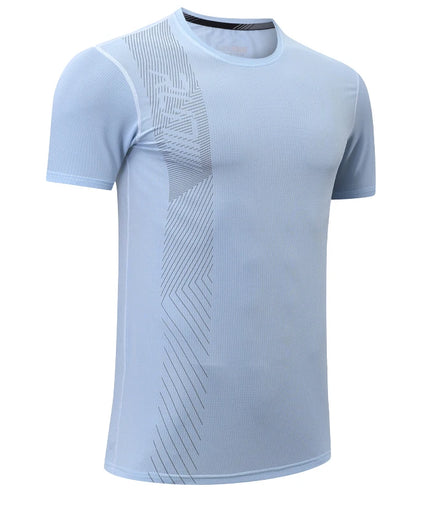 Gym Workout Tees Men Joggers Print Running Sportwear Bodybuilding Short Sleeves Mesh Quick Dry Breathable Training Shirts