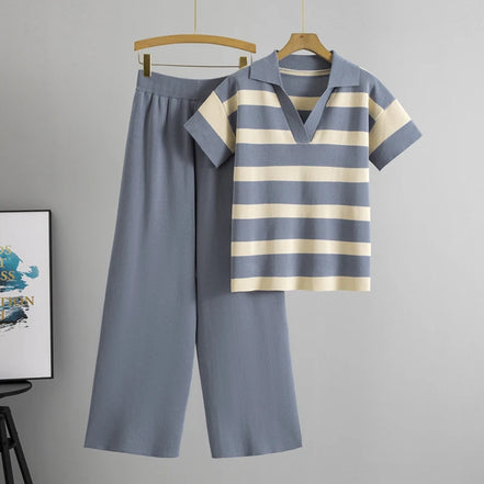 New Two Piece Outfits for Women Sweater Sets Knit Lounge Set Pullover Tops and High Waisted Short Pants 2 PCS Casual Sweatsuit