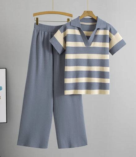 New Two Piece Outfits for Women Sweater Sets Knit Lounge Set Pullover Tops and High Waisted Short Pants 2 PCS Casual Sweatsuit