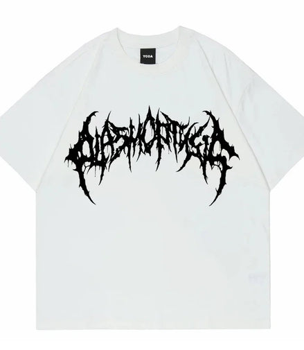 Men Tshirts Graphic Streetwear Hip Hop Goth Summer Y2K Print Harajuku Short Sleeve Cotton Tops Tees Oversized T-Shirt Clothing