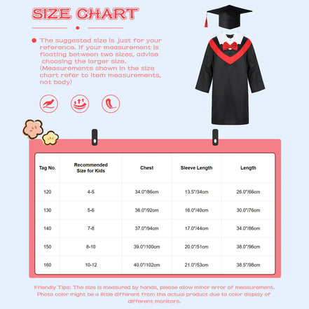 Boys Girls Graduation Gown Kids Students Bachelor Costumes Primary School Uniforms Gown with Tassel Cap for Role Play Costume